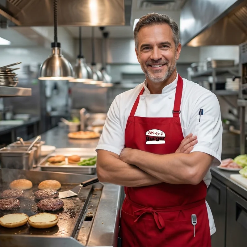 Erfolgreicher Franchise-Partner in seiner Mikes's Chicken Filiale